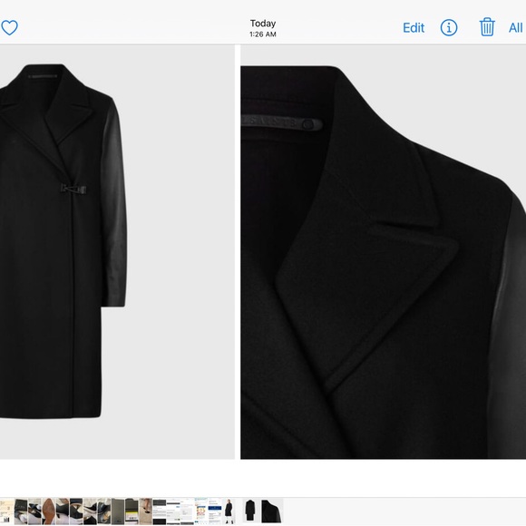 All Saints  NWT black wool coat US8 - Picture 4 of 7